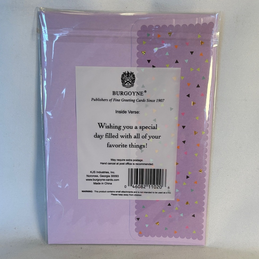 NWT BURGOYNE Colorful Piñata Birthday Greeting Card- 5X7 - Picture 4 of 6